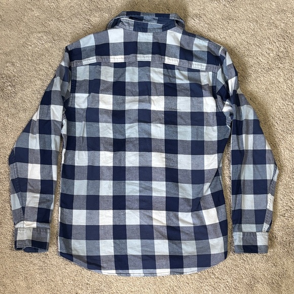 Wrangler Navy and White Checkered Flannel Shirt - Picture 4 of 5